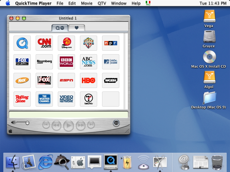 Mac OS X 10.0 Cheetah Quicktime Player (2001)